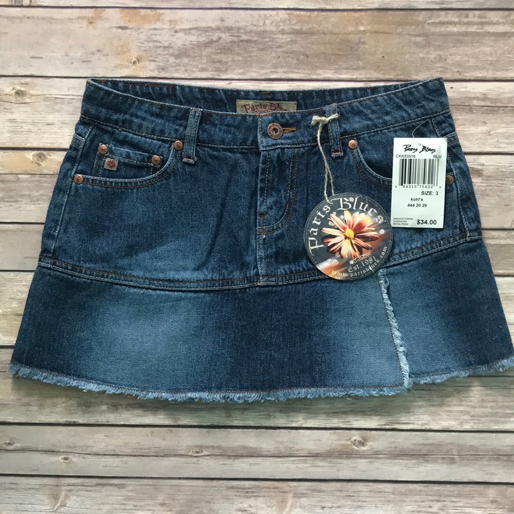 Paris Blues Frayed Jean Skirt
